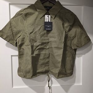 Saks Fifth Avenue Khaki Button Down Shirt